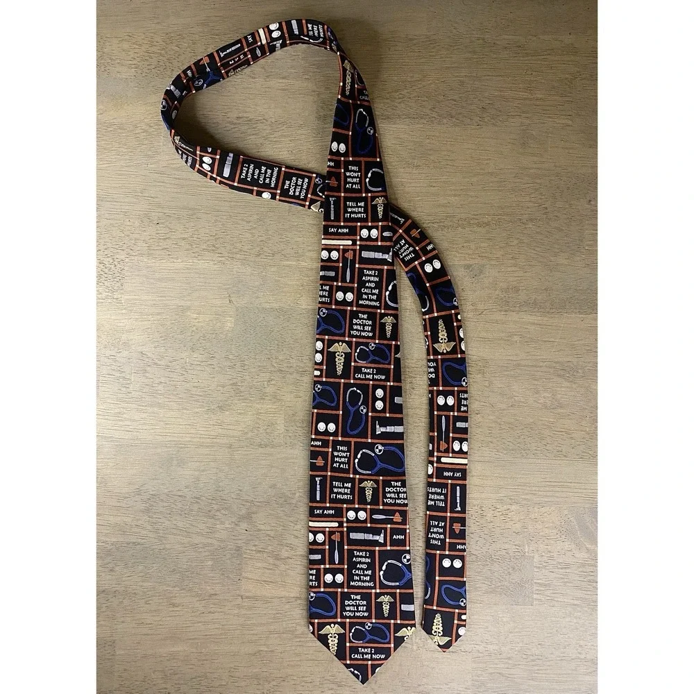 Men's Museum Artifacts Multicolor Doctor Squares Necktie 4
